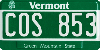 VT license plate COS853