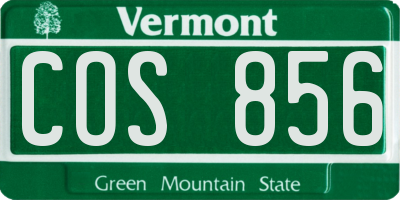 VT license plate COS856