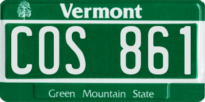 VT license plate COS861