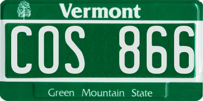 VT license plate COS866