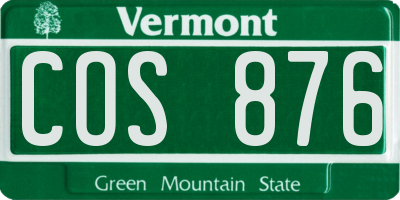 VT license plate COS876