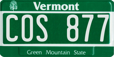 VT license plate COS877