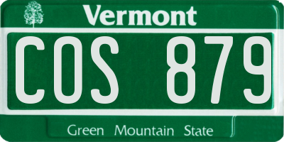 VT license plate COS879