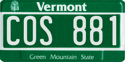 VT license plate COS881