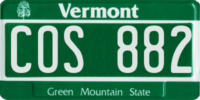 VT license plate COS882