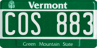 VT license plate COS883