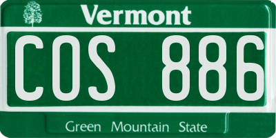 VT license plate COS886