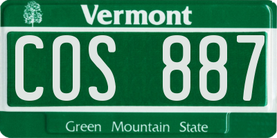 VT license plate COS887