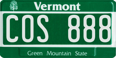 VT license plate COS888
