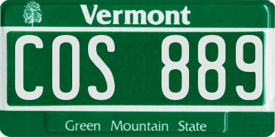 VT license plate COS889