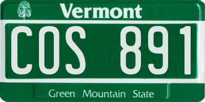 VT license plate COS891