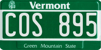 VT license plate COS895