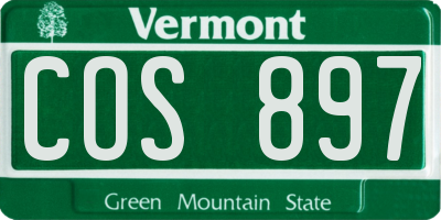 VT license plate COS897