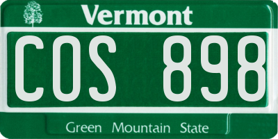 VT license plate COS898
