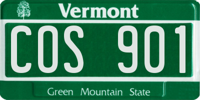 VT license plate COS901