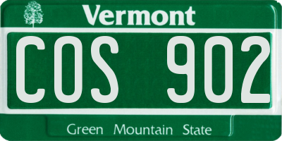 VT license plate COS902