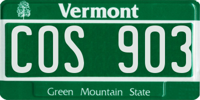 VT license plate COS903