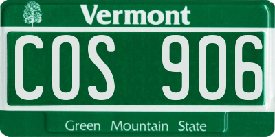 VT license plate COS906