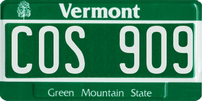 VT license plate COS909
