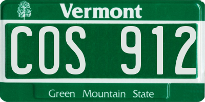 VT license plate COS912