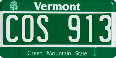 VT license plate COS913