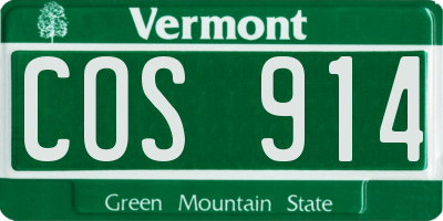 VT license plate COS914