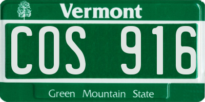VT license plate COS916
