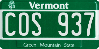 VT license plate COS937