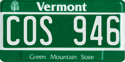 VT license plate COS946