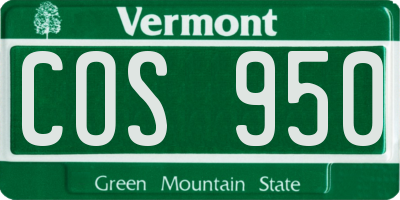 VT license plate COS950