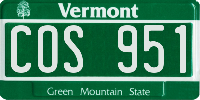 VT license plate COS951