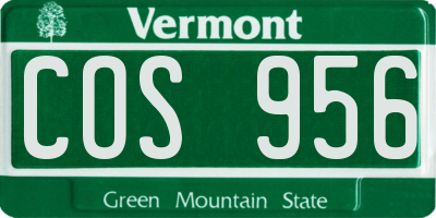 VT license plate COS956