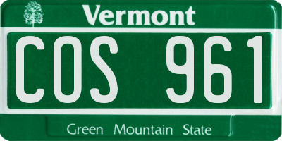 VT license plate COS961