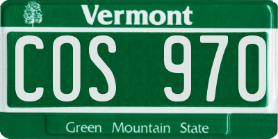 VT license plate COS970