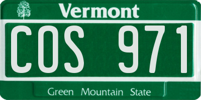 VT license plate COS971