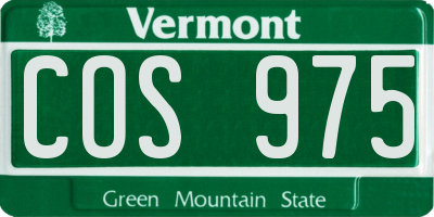 VT license plate COS975