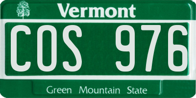 VT license plate COS976