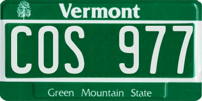 VT license plate COS977