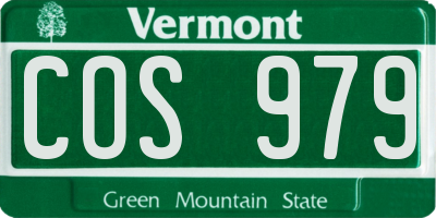 VT license plate COS979