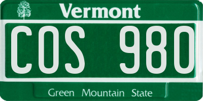 VT license plate COS980