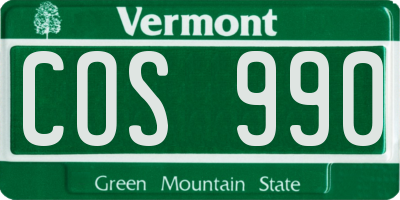 VT license plate COS990