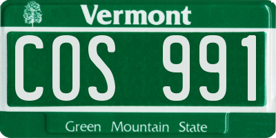 VT license plate COS991
