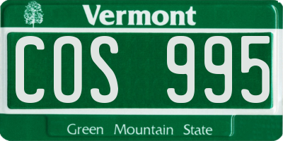 VT license plate COS995