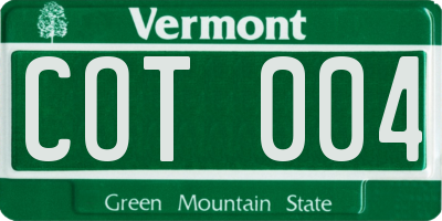 VT license plate COT004