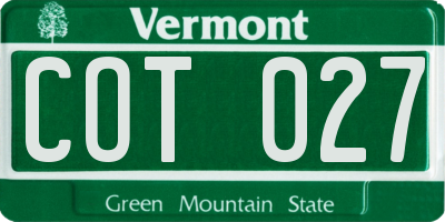 VT license plate COT027