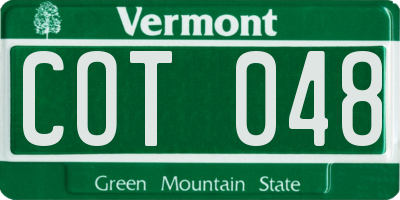 VT license plate COT048