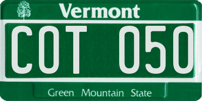 VT license plate COT050