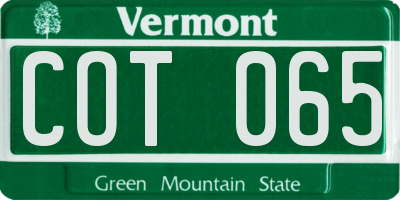 VT license plate COT065