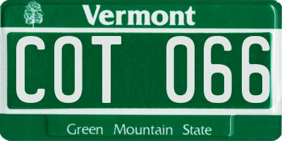 VT license plate COT066
