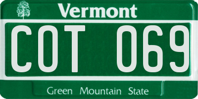 VT license plate COT069